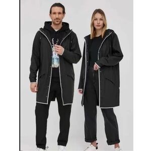 RAINS Black Reflective Rain Jacket